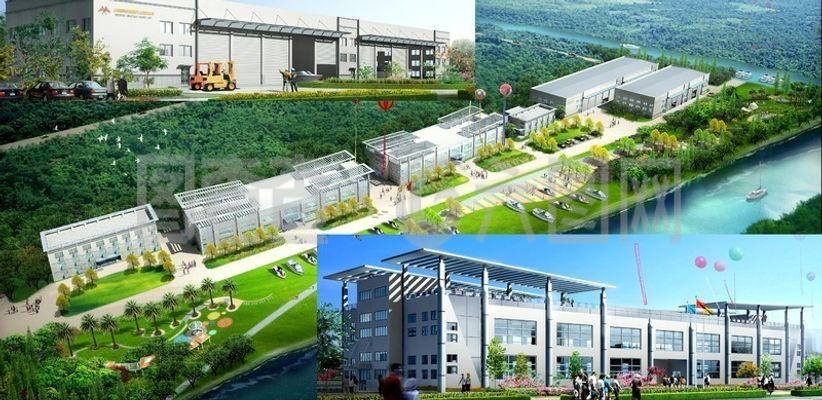 現(xiàn)代工廠建筑群多方位效果圖設(shè)計